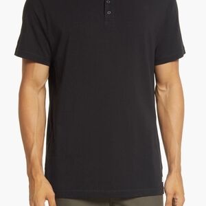 Vuori Mens Ever Henley in Classic Black Size Large